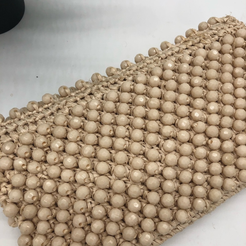 BOHEMIAN NWOT Macrame Beading Cream Colored Clutch - Picture 6 of 11